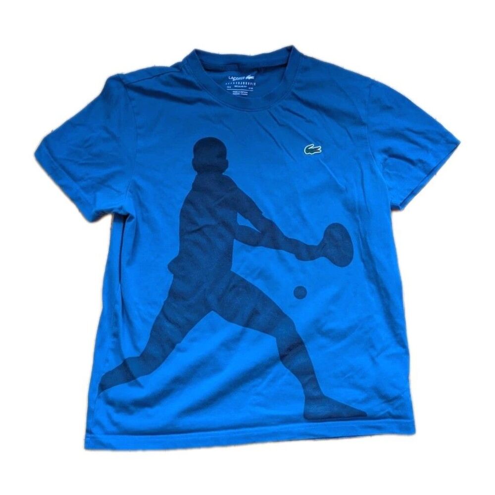 Lacoste Sport x Novak Djokovic T-Shirt Mens XL Blue Graphic Tennis Crewneck